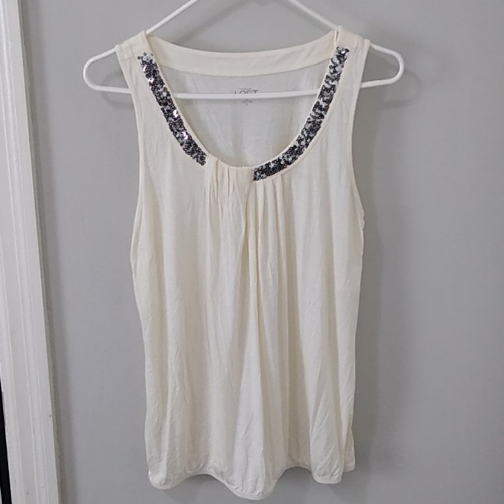 Ann Taylor LOFT Sequins Tank Top